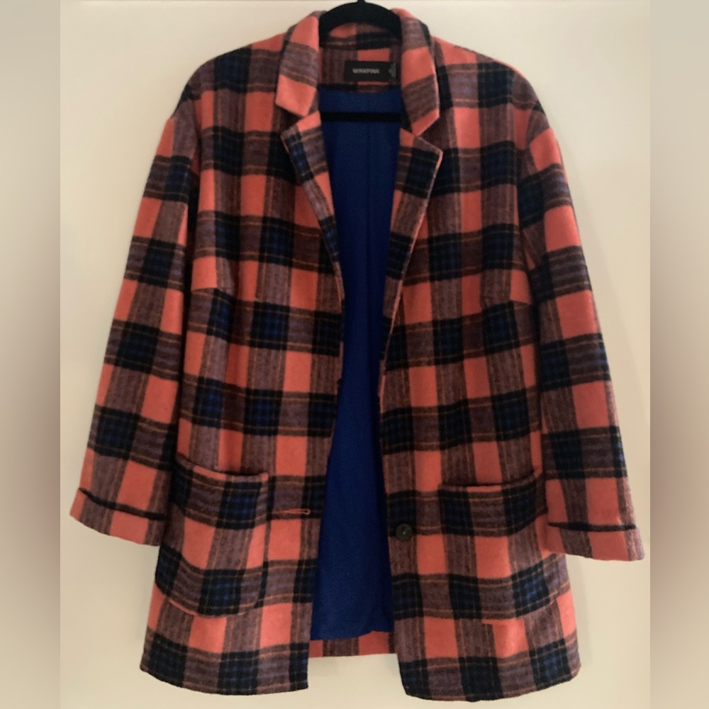 Mink pink oversized blazer coat